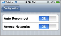Auto Reconnect Across Networks ON