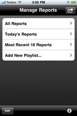 Manage Reports - first view