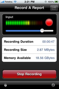 record a report still recording