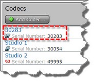 Codecs - new codec serial number