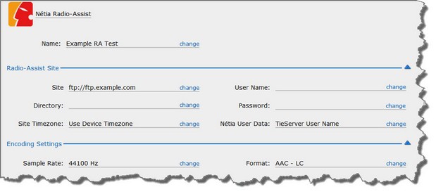 Share - Radio-Assist Site Settings